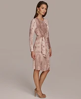 Donna Karan New York Women's Long Sleeve Printed Dress