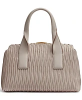 Donna Karan Amagansett Soft-Rolled Pleated Satchel with Sculpted Magnet Closure