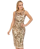 Eliza J Women's Floral Sequined Sleeveless Dress