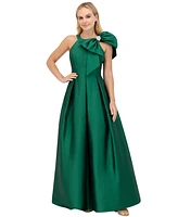 Eliza J Women's Bow-Trim Halter Pleated Taffeta Gown