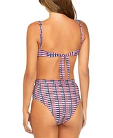 Raisins Juniors Printed Bikini Top High Waisted Bottoms