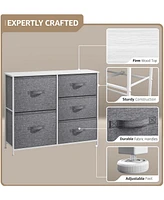 Sorbus Dresser with 5 Drawers - Storage Chest Organizer Steel Frame, Wood Top, Handles