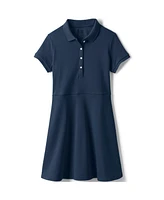 Lands' End Little Girls Short Sleeve Interlock Polo Dress