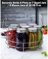 Cook N Home 12-inch Stainless Steel Steamer Canning Jar Rack, 2 Pack,Holds 8 Pint or 7 Quart Jars