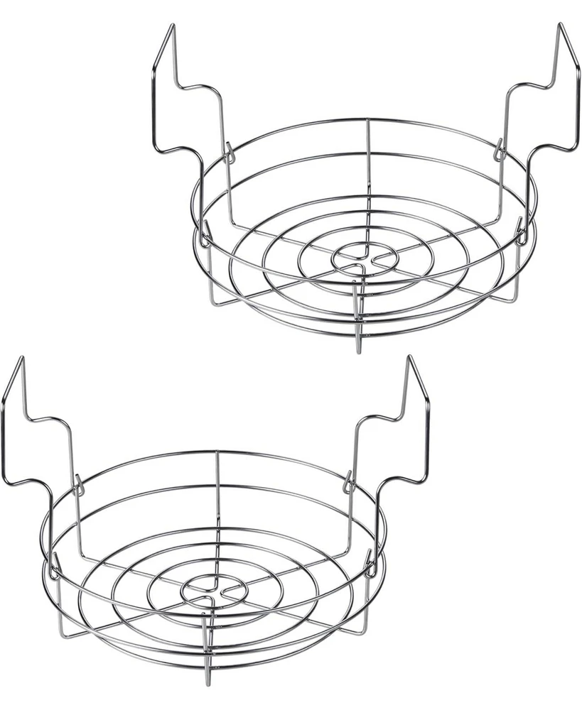 Cook N Home 12-inch Stainless Steel Steamer Canning Jar Rack, 2 Pack,Holds 8 Pint or 7 Quart Jars