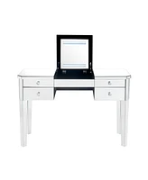 Inspired Home Virgil Mirrored Flip Top Led Vanity Table