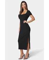 Bebe Women's Square Neck Maxi T-Shirt Dress