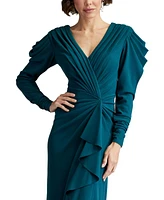 Tadashi Shoji Women's Finch Waterfall Drape Gown