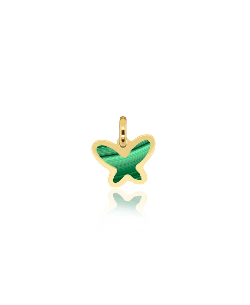 The Lovery Malachite Butterfly Charm 14K Gold millimeters