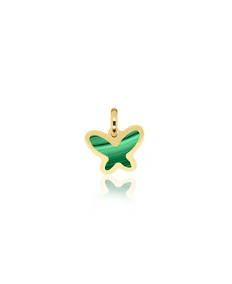 The Lovery Malachite Butterfly Charm 14K Gold