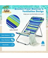 Sugift Portable Beach Chair Set of 2 with Headrest