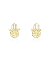 The Lovery Gold Hamsa Stud Earrings 14K Gold