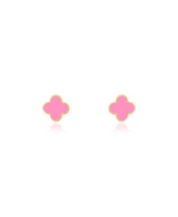 The Lovery Mini Bubblegum Pink Clover Stud Earrings