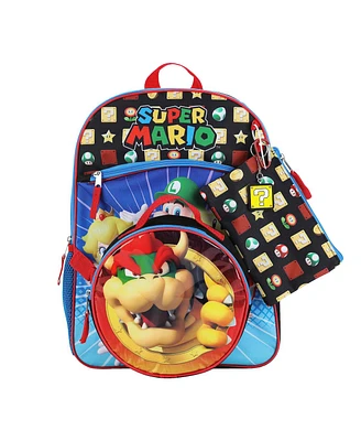 Super Mario Brothers 5-Piece Backpack & Lunchbox Set