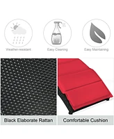 Skonyon Foldable Patio Lounge Chair with Cushion for Backyard