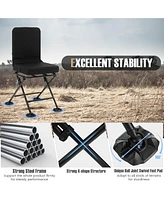 Skonyon Swivel Folding Chair with Backrest and Padded Cushion