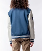 Ring of Fire Big Boys Time Woolen Varsity Jacket with Polyurethane Sleeves and Patches