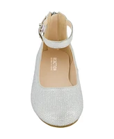 Kenneth Cole Little Girls Daisy Ethel Silver Ballet Flat