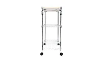 Slickblue 3-Tier Rolling Kitchen Trolley Cart - Steel Island Storage Utility Service Dining