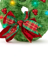 Geoffrey's Toy Box Star Brights 12" Led Light-Up Plush Holiday Wreath Toy, Created for Macy's