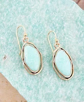 Barse Drop Genuine Green Chrysoprase Abstract Earrings