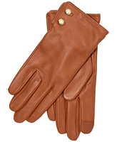 Lauren Ralph Leather Two-Button Touch Gloves