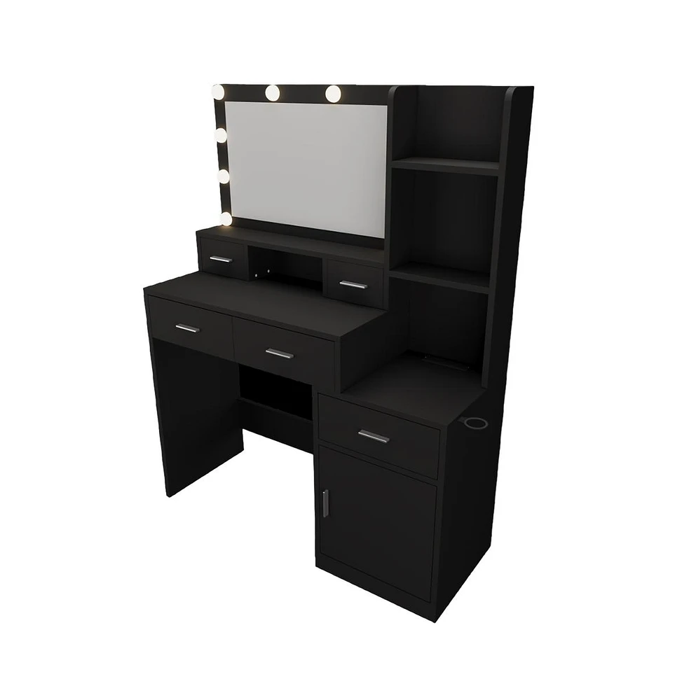 Slickblue Newly Designed Smart Mirror Dressing Table with Drawers and Storage Cabinet for Modern Elegance