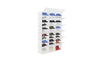 Slickblue 12-Tier Portable 72 Pair Shoe Rack Organizer 36 Grids Tower Shelf Storage Cabinet Stand Expandable for Heels, Boots, Slippers