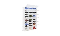 Slickblue 12-Tier Portable 72 Pair Shoe Rack Organizer 36 Grids Tower Shelf Storage Cabinet Stand Expandable for Heels, Boots, Slippers