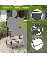 Sugift 4 Pieces Portable Outdoor Folding Chair with Armrest