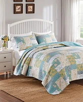 Greenland Home Fashions Evangeline Modern Floral Reversible -Pc. Quilt Set