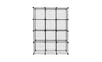 Slickblue 12-Cube Wire Storage Organizer – Modular Cube Shelves for Multifunctional Home and Office Use