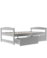 Slickblue Twin Size Platform Bed with Two Storage Drawers