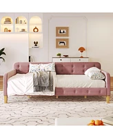 Slickblue Twin Size Upholstered Daybed with 4 Sturdy Support Legs