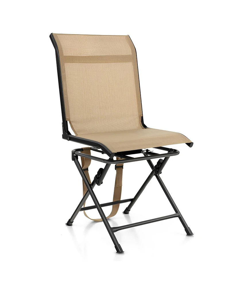 Sugift All-weather Outdoor Foldable 360-Degree Swivel Chair with Iron Frame