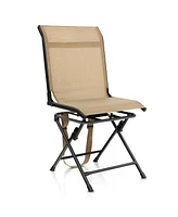 Sugift All-weather Outdoor Foldable 360-Degree Swivel Chair with Iron Frame