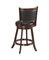 Sugift 2 Pieces 24 Inch Swivel Counter Stool Dining Chair Upholstered Seat