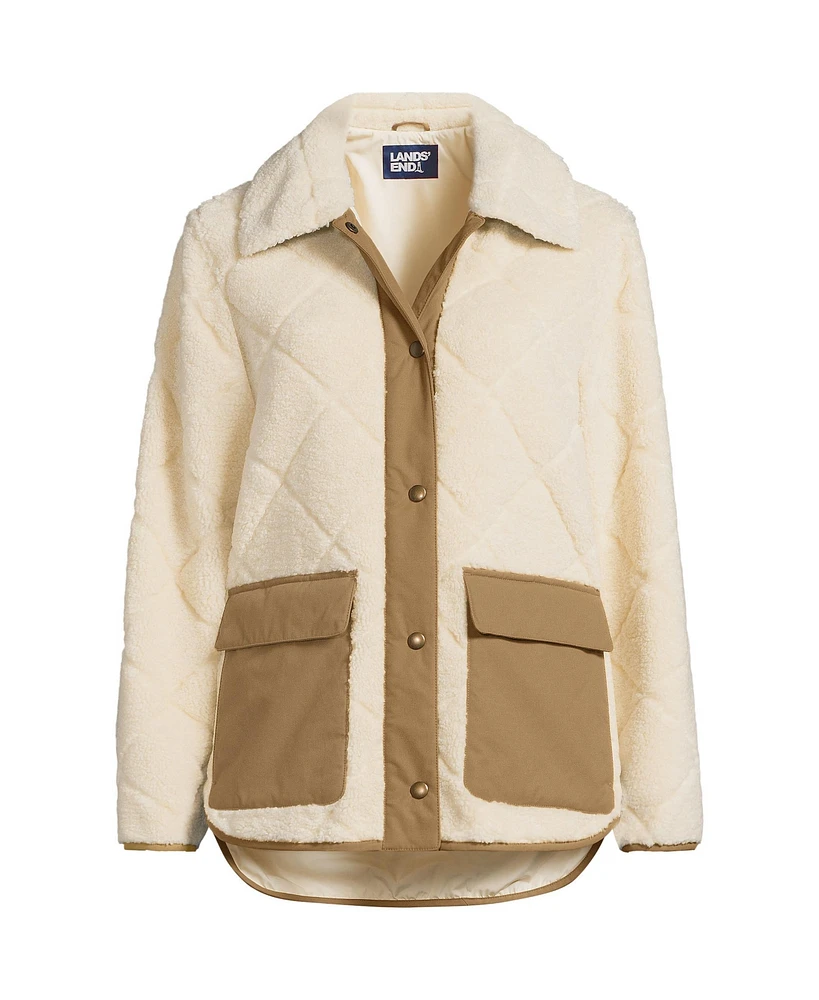Lands' End Women's Fleece High Pile Quilted Jacket