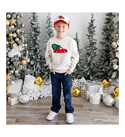 Sweet Wink Toddler Boys Christmas Truck Patch Sweatshirt