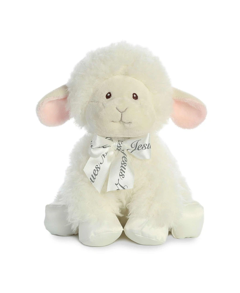 ebba Medium Musicals! Blessing Lamb Playful Baby Plush Toy White 12"