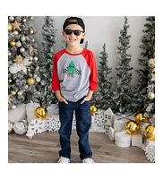 Sweet Wink Toddler Boys Christmas Tree Dude 3/4 Sleeve Shirt