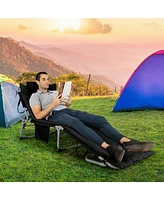 Inolait 4-Fold Oversize Padded Folding Lounge Chair with Removable Soft Mattress