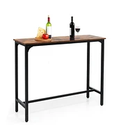 Sugift 48 Inch Outdoor Patio Dining Table with Steel Frame