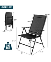 Sugift Set of 2 Adjustable Portable Patio Folding Dining Chair Recliners