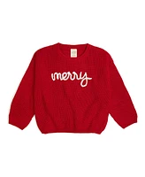 Sweet Wink Toddler Girls Merry Christmas Yarn Knit Sweater