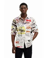 Desigual Men's Shirt with Japanese Print Design