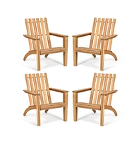 Givimo Outdoor Patio Acacia Wood Adirondack Lounge Armchair