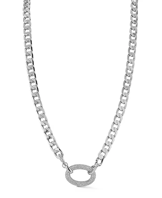 Rachel Zoe 18K Gold Plated Pave Link Curb Chain Necklace