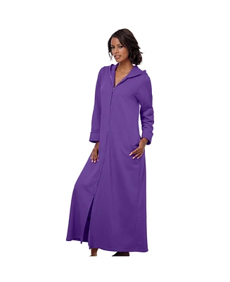 Dreams & Co. Plus Size Long Hooded Fleece Sweatshirt Robe