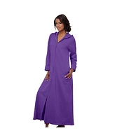 Dreams & Co. Plus Size Long Hooded Fleece Sweatshirt Robe